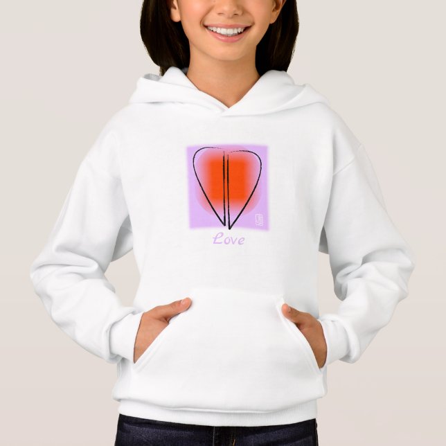 This Mod Art Heart Love Girl's Hoodie (Front)