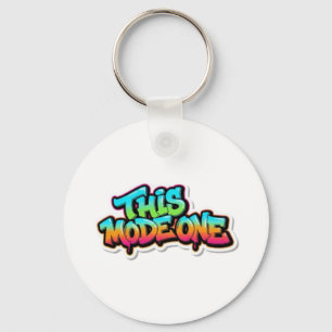 This Mode One Colorful Graffiti Typography Key Ring