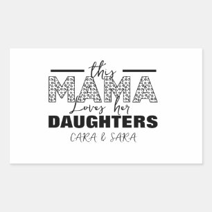 This mom loves her daughters rectangular sticker