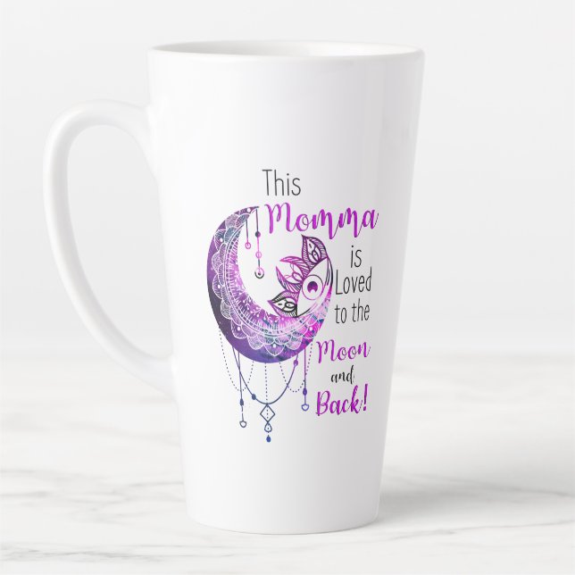 This Momma is Loved To The Moon and Back Latte Mug (Left)