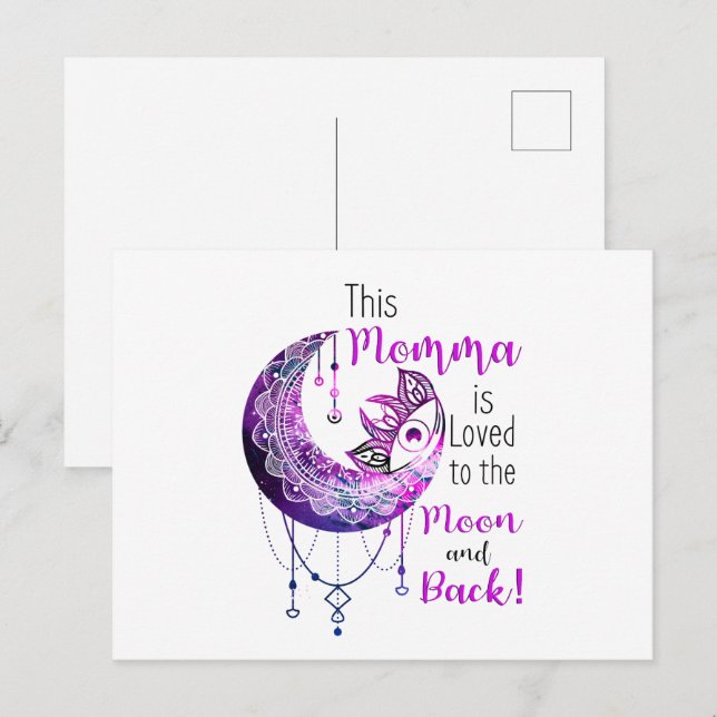 This Momma is Loved To The Moon and Back Postcard (Front/Back)