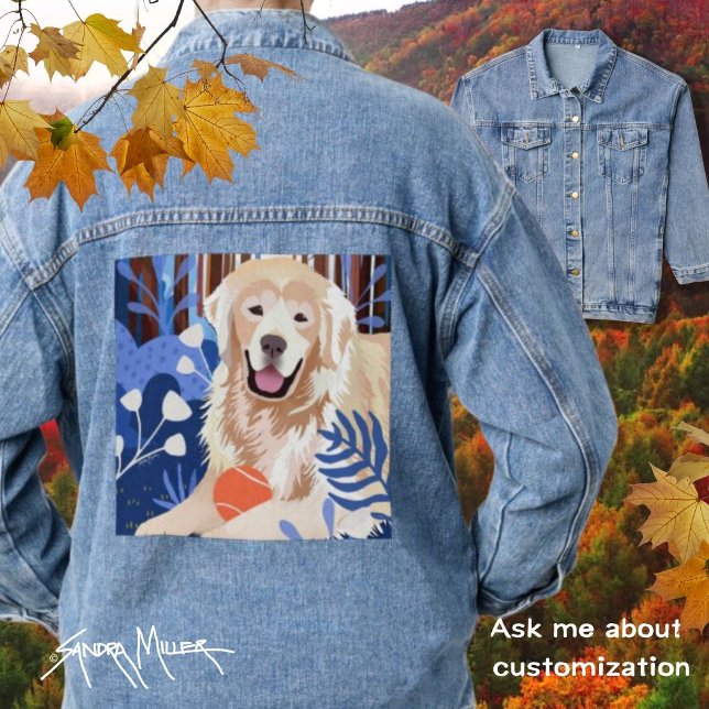 THIS MUCH IS TRUE Golden Retriever stylish denim Jacket (Creator Uploaded)