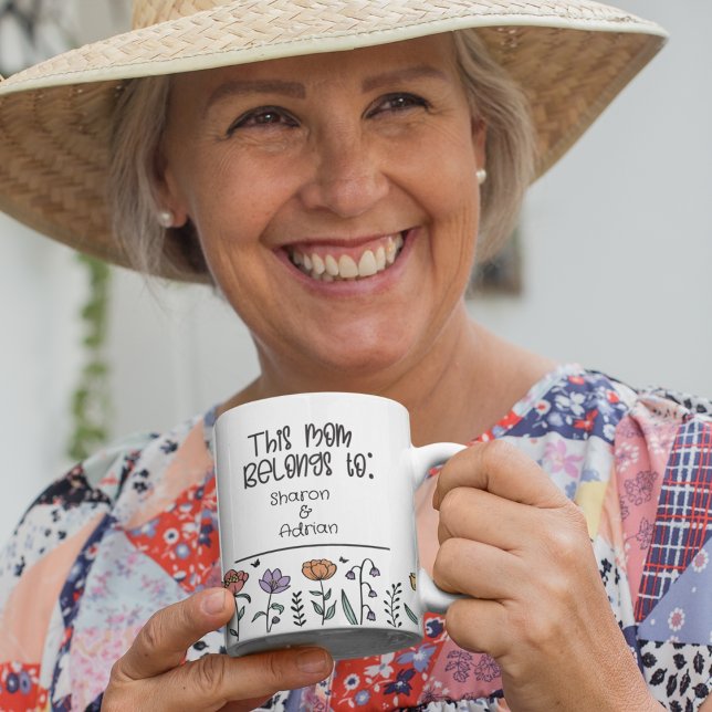 This Mum Belongs to Floral Flower Mum Gift Custom Coffee Mug (Creator Uploaded)