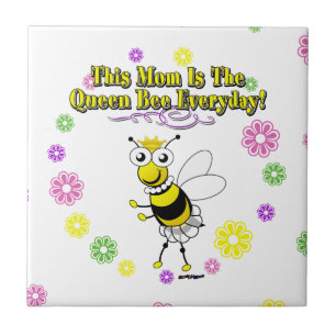 This Mum Is The Queen Bee Everyday Bee & Flowers Tile