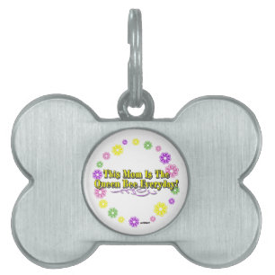This Mum Is The Queen Bee Everyday Type FlowerRing Pet Name Tag