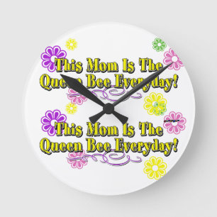This Mum Is The Queen Bee Everyday Type Round Clock