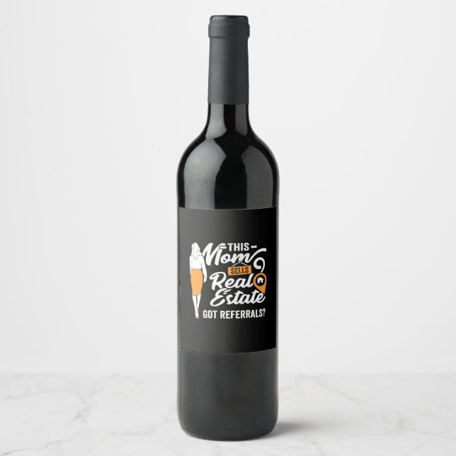 This Mum Sells Real Estate Wine Label (Front)