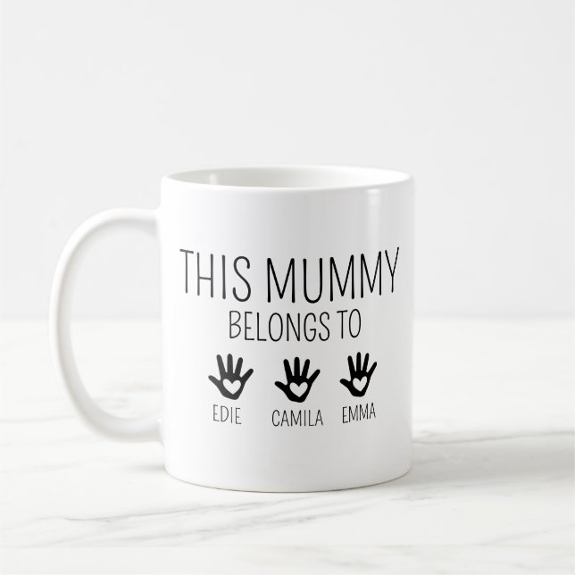 This Mummy Belongs, Custom Mama mug, Personalised  Coffee Mug (Left)