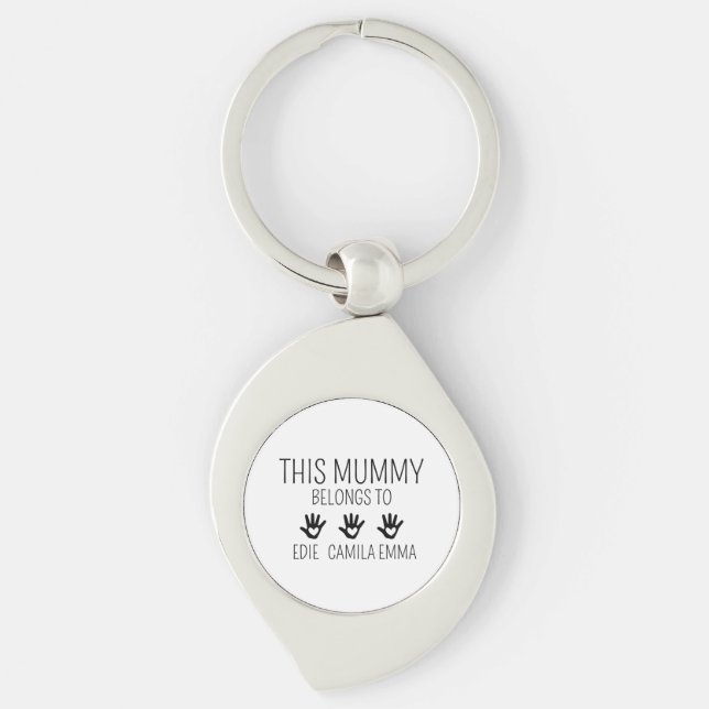 This Mummy Belongs, Custom Mama , Personalised Mum Key Ring (Front)