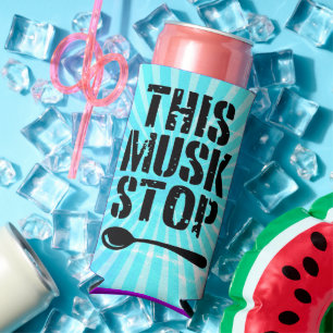 This Musk Stop Stencil Liberal Spoon Meme Seltzer Can Cooler