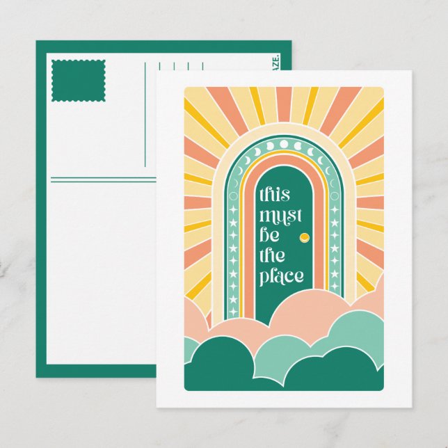 this must be the place retro door postcard (Front/Back)