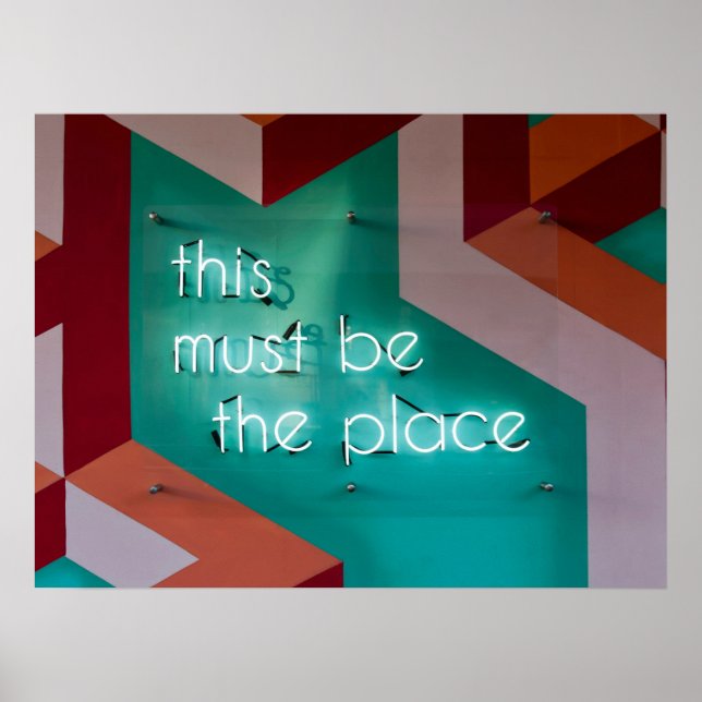 This Must be the Place Typographic Image Word Text Poster (Front)