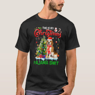 This My Christmas Pajama Beagle Scarf Santa Xmas T-Shirt