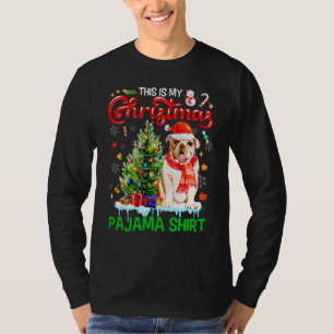 This My Christmas Pajama   Bulldog Scarf Santa Xma T-Shirt
