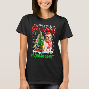 This My Christmas Pajama   Bulldog Scarf Santa Xma T-Shirt