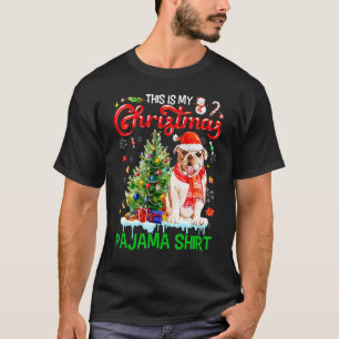This My Christmas Pajama   Bulldog Scarf Santa Xma T-Shirt