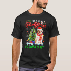 This My Christmas Pajama  Bulldog Scarf Santa Xmas T-Shirt