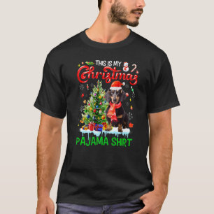This My Christmas Pajama Dachshund Scarf Santa Xm T-Shirt