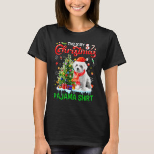 This My Christmas Pajama Maltese Scarf Santa Xma T-Shirt