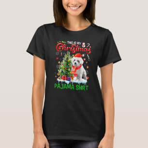 This My Christmas Pajama  Maltese Scarf Santa Xmas T-Shirt