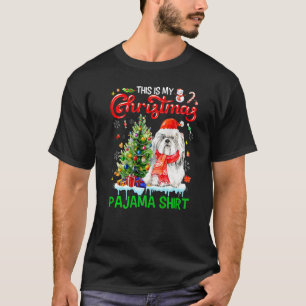 This My Christmas Pajama  Shih Tzu Scarf Santa Xma T-Shirt