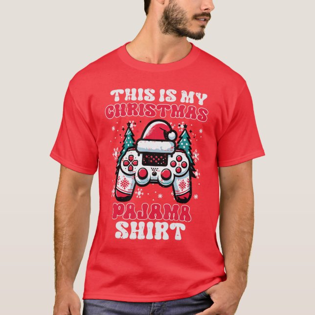 This My Christmas Pajama Shirt Gaming Xmas Men Boy (Front)