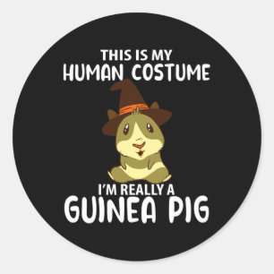 This My Human Costume I'm Really Guinea Pig Funny Classic Round Sticker