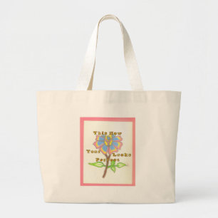 This New Year Looks Perfect Floral Text Art Print Large Tote Bag