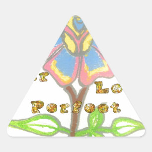 This New Year Looks Perfect Floral Text Art Print Triangle Sticker