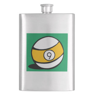 This Nine Ball design is a great gift idea for bil Hip Flask