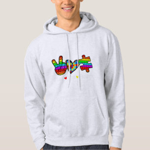 This Novelty Poppin With Sayings "Peace Love Autis Hoodie