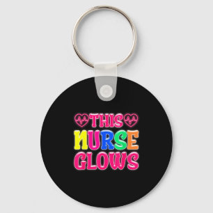 This Nurse Glows Nursing Glow Retro Key Ring