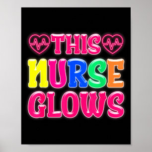 This Nurse Glows Nursing Glow Retro  Poster