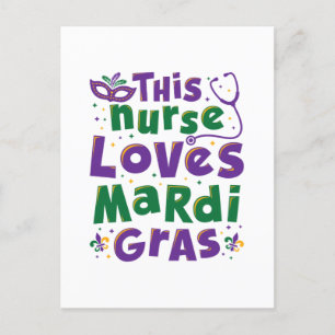 This Nurse Loves Mardi Gras Nursing Carnival Postcard