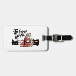 This Nut Is Running on Matcha Christmas Nutcracker Luggage Tag