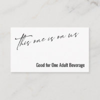 This One is On Us Typography Drink Ticket