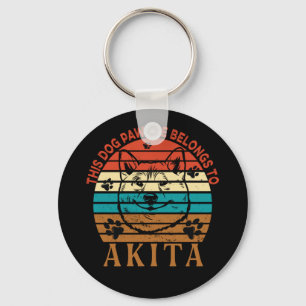 This Pawdre Belongs to Akita Inu Dog Dad Funny Key Ring