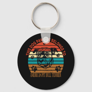 This Pawdre Belongs to American Pit Bull Dog Dad Key Ring