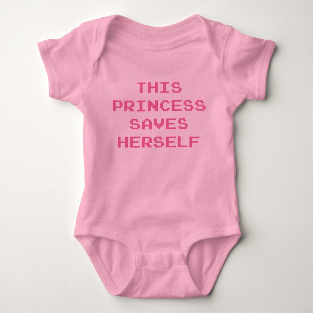 This Princess Saves Herself Baby Bodysuit (Front)