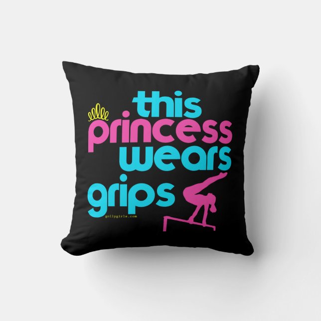 This Princess Wears Grips Gymnastics - Golly Girls Cushion (Front)