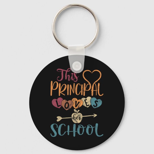 This Principal Loves Her School Teacher Fun Princi Key Ring (Front)