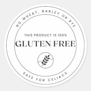 This Product is 100% Gluten Free - Celiac Disease Classic Round Sticker