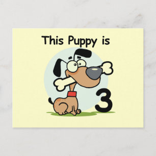 This Puppy 3rd Birthday T-shirts and Gifts Postcard