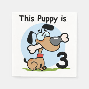 This Puppy is 3 Birthday Paper Napkins