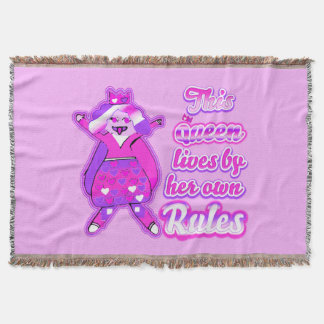 This queen lives by her own rules throw blanket