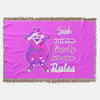 This queen lives by her own rules throw blanket