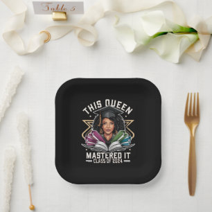This Queen Mastered it Class of 2024 Graduation Paper Plate