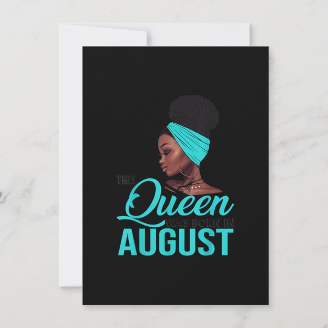 This Queen Was Born In August Birthday for Black Invitation (Front)