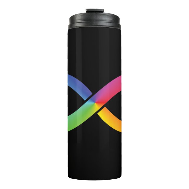This rainbow infinity design can symbolize so many thermal tumbler (Front)