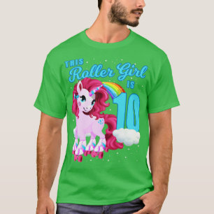 This Roller Girl is 10 Roller Skating Unicorn Birt T-Shirt